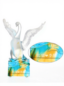Escultura de Pájaro de Cristal Personalizada de Alta Calidad, Grabada con Láser, Regalos <span class=keywords><strong>y</strong></span> Artesanías de Moda, Decoración de Mesa - Product Image 5
