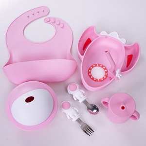 100% BPA libre mango de silicona juego de <span class=keywords><strong>cubiertos</strong></span> de cocina bebé tazón plato cuchara niños vajilla de silicona traje para niños - Product Image 5