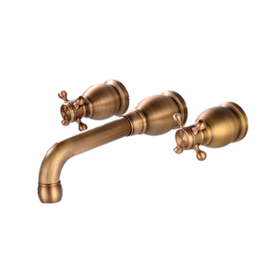 <span class=keywords><strong>Grifo</strong></span> de baño montado en la pared de <span class=keywords><strong>tres</strong></span> orificios con doble manija antigua, <span class=keywords><strong>grifo</strong></span> de agua moderno termostático para <span class=keywords><strong>lavabo</strong></span>, <span class=keywords><strong>grifo</strong></span> de <span class=keywords><strong>lavabo</strong></span> antiguo - Product Image 1