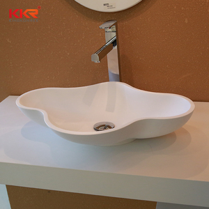 Baño <span class=keywords><strong>de</strong></span> arriba contra cuenca forma <span class=keywords><strong>de</strong></span> flor <span class=keywords><strong>diseño</strong></span> moderno superficie sólida lavabo resina fregadero <span class=keywords><strong>de</strong></span> piedra - Product Image 2