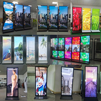 Lantai berdiri tampilan 75 inci Lcd iklan Totem CMS Software kios layar sentuh Digital Signage iklan Internet