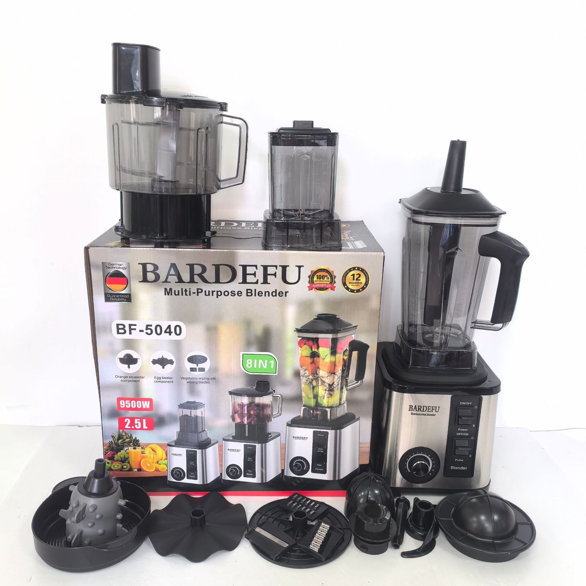 8 in 1 Multi-Purpose 9500W Heavy Duty Food Processor 2.5L