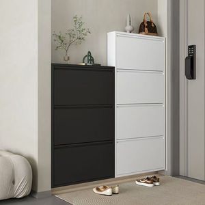 Tủ giày màu trắng sang trọng thiết kế truyền thống thanh lịch tùy chọn treo tường cho trang trí nhà hiện đại tiết kiệm không gian sàn không gian sống - Product Image 3