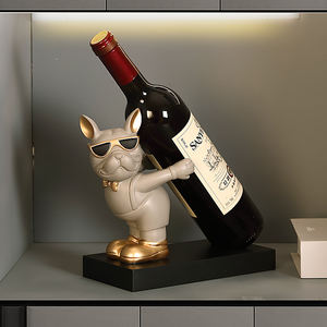 Estatuas de <span class=keywords><strong>Bulldog</strong></span> Francés, soporte para vino, esculturas, decoración nórdica para el hogar, decoración de la casa, adornos de escritorio, estatua de mayordomo de perro de resina - Product Image 4