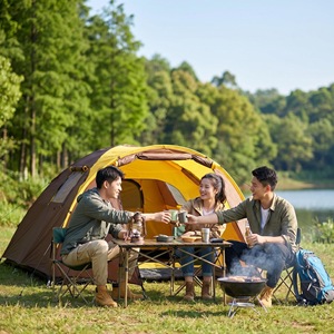 Carpa de Camping Familiar para 2 Personas, de Doble Capa, con una Habitación y un Salón, Impermeable, con Protección Solar, Gran Capacidad, para Pasar la Noche, de Oxford - Product Image 2