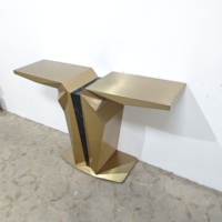Meubles de salon, entrée, console en métal nordique moderne, table de console de luxe en marbre doré pour le couloir