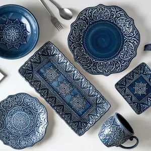 China Ceramic Sets Nordic Plate Salad Pasta Tray Home Gift Porcelain Dinner Sets
