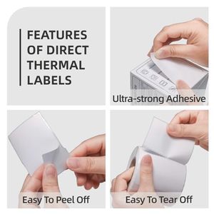 Étiquettes thermiques Huo Ji 2x1 pouce rectangulaires autocollantes 1000 par rouleau, sensibles à la chaleur pour l'emballage logistique - Product Image 4