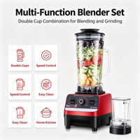 Mixeur-broyeur 2-en-1 multifonction puissant avec double tasse pour jus, smoothies, viandes, noix et épices – Vente en gros