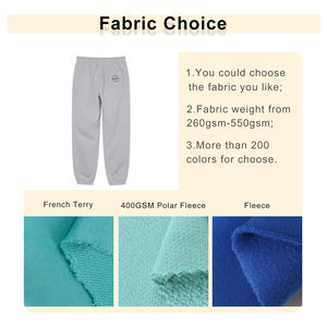 Étiquette de cou personnalisée 100 coton épais respirant taille moyenne reliure de pied pantalons de survêtement couleur unie lâche unisexe Joggers - Product Image 2