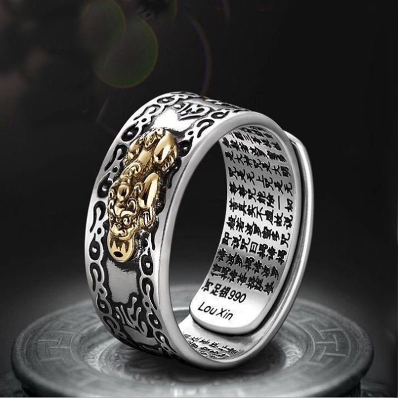 2 Anelli Aperti Regolabili - Design Vintage A Bussola E Croce, Acciaio Inox, Unisex - Foto 5