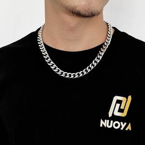 批发嘻哈男装镀金不锈钢费加罗项链玫瑰金古巴链扣男士饰品 - Product Image 3