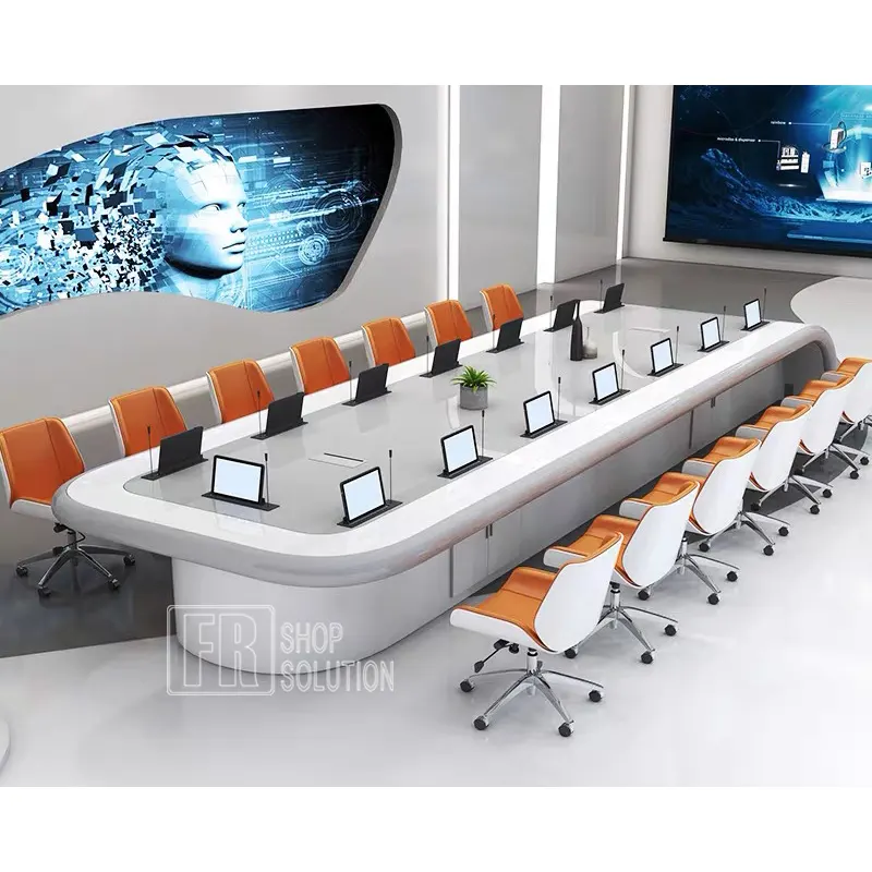 最新の特別デザイン10人用モダンオフィスミーティングテーブル会議室テーブル