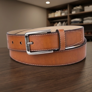 Cinturones de Cuero Vacuno Genuino con Logotipo Personalizado, Grosor Personalizado, Duraderos, Impermeables, Hebilla Cuadrada de Acero Sólido, Estilo Vintage para Hombre BS - Product Image 1