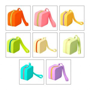 Portable <b>Mini</b> Waterproof Candy Silicone Coin Purse With Wrist Strap Zipper Closure Storage <b>Pouch</b> - Product Image 6