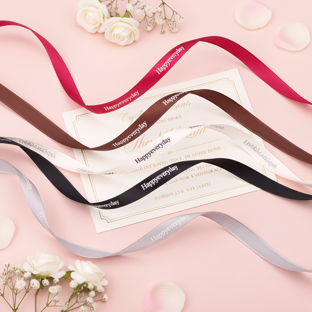 Factory Wholesale Custom 1cm Satin Ribbon 196 Colors Options Printing Satin Tape Grosgrain Gift Ribbon Roll