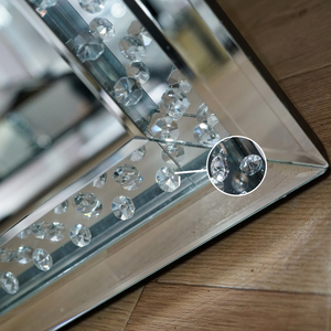 Salon scandinave <span class=keywords><strong>Miroir</strong></span> <span class=keywords><strong>mural</strong></span> géant rectangulaire de luxe <span class=keywords><strong>Miroir</strong></span> <span class=keywords><strong>mural</strong></span> octogonal perlé diamant décoratif 7/8ft <span class=keywords><strong>Miroir</strong></span> de sol - Product Image 4