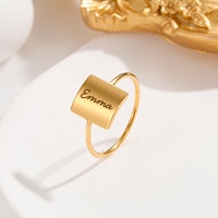 Drops hipping 18 Karat Gold Initial Custom Gravierte Ringe Gravur Name Ring Square Zarte Frauen Personal isierter Schmuck