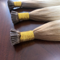 Extensions de cheveux naturels en kératine, cheveux vierges Remy, cuticules alignées, double épaisseur, pointe en I, 100% cheveux humains