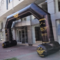 Arche gonflable géante personnalisée avec logo, colonne droite et base carrée, pour publicité, entrée de course ou grand ouverture