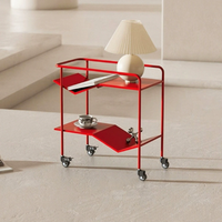 Chariot de rangement portable compact en métal, meuble décoratif créatif, table d'appoint de rangement, avec plateau amovible pour boissons