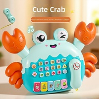 Téléphone jouet multifonctionnel pour enfants, jouet d'apprentissage précoce avec chansons et musique, lecteur d'histoires pour la petite enfance Crab Story