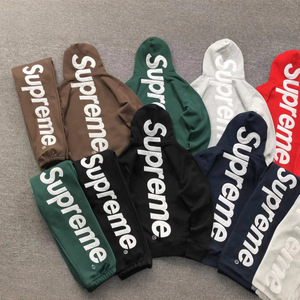 Sudadera con Capucha de Algodón Grueso y <span class=keywords><strong>Terciopelo</strong></span> para <span class=keywords><strong>Hombre</strong></span>, Estilo Urbano Americano, con Letras Bordadas, Corte Holgado - Product Image 1