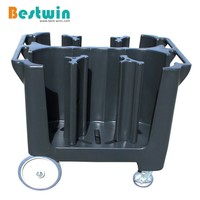 Chariot de rangement pour assiettes de restaurant en PE rotomoulé réglable, multicolore, pour la restauration