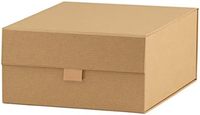 Mor Q el sanatları 1 paket kahverengi Kraft nervürlü sert hediye kutusu ile manyetik kapatma kapak 8x8x4 kare Favor kutuları ile klas nervürlü