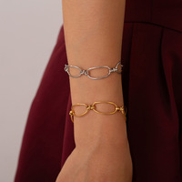 Bracelet à maillons géométriques pour hommes et femmes, mode minimaliste, usage quotidien, vente en gros de bijoux