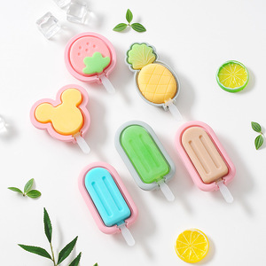 Thân Thiện Với Môi BPA Miễn Phí Trái Cây Động Vật Hình Dạng Silicone Ice Stick Khay Tự Làm Kem Khuôn Silicone Ice <span class=keywords><strong>Cube</strong></span> Khay Với Nắp Cho Trẻ Em - Product Image 2
