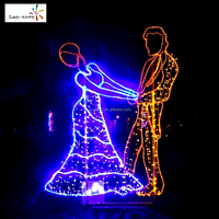Décorations de Noël LED avec motif 3D de Jésus, d'anges et de danseurs, pour l'extérieur, avec indice de protection IP44, installation facile et longueur personnalisable - Décoration de fêtes