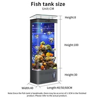 Nouvel Aquarium Vertical Intelligent 2026 en Verre Formé par Chaleur Intégré pour Salon