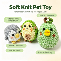 Jouets pour animaux de compagnie en crochet faits à la main, en fil doux tricoté, jouets à mâcher en peluche pour chiens et chats, jouets en peluche mignons de dessin animé pour chiens et chats, compatibles OEM ODM