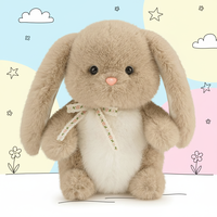 Peluche lapin mignon aux longues oreilles, crème, avec rembourrage en coton PP écologique et doublure en maille - Jouet en peluche lapin
