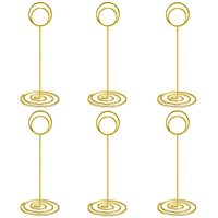 Porte-clips photo en forme de cercle avec base en spirale Porte-cartes avec numéro de table Supports Place Paper Menu Clips Vente en gros