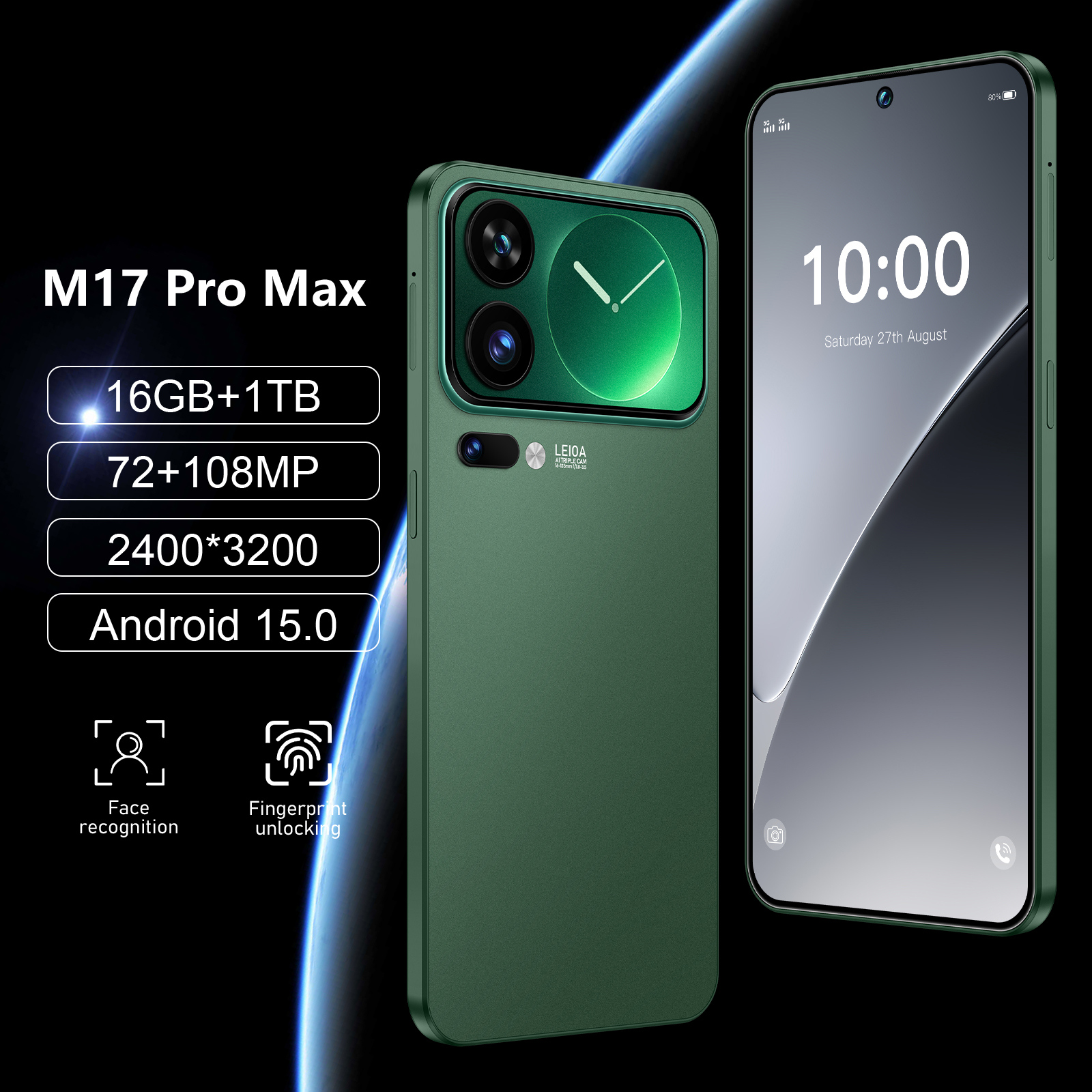 AーBRITZ MOBILE M170 M17 Pro Max 5G Android Smartphone Dual SIM Dual Standby 16GB RAM +