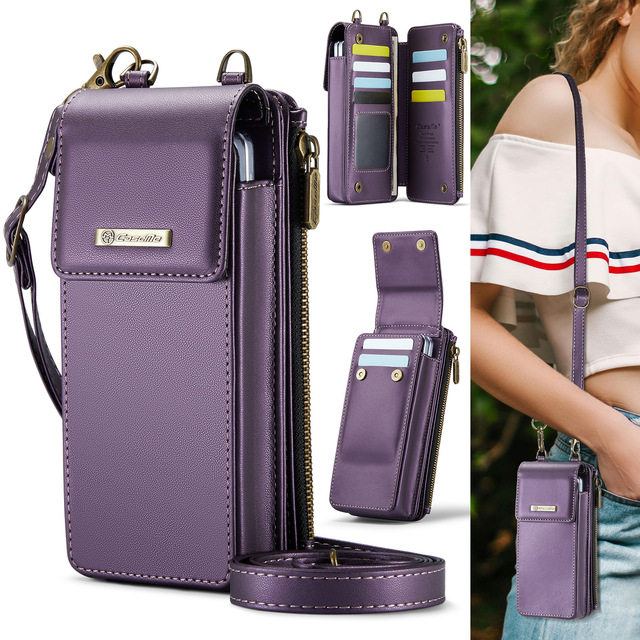 ME50 Ladies' Multi-Function Crossbody Wallet and Shoulder Bag PU Material Card and Coin Purse for iPhone