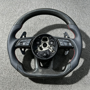 Volante Personalizado con Costuras en M de Fibra de Carbono Real para <span class=keywords><strong>Audi</strong></span> A7 A3 A4 B8 B9 A5 A6 C6 C7 <span class=keywords><strong>S3</strong></span> S4 S5 S6 RS3 Q3 Q5 R8 TT TTRS - Product Image 4