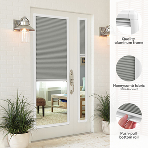 Stores alvéolaires sans cordon ZSTARR pour portes-fenêtres, occultants, en tissu blanc, écoénergétiques et insonorisants pour la maison - Product Image 2