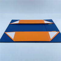 Boîte dure recyclable de couleur bleue et orange boîte magnétique emballage boîtes cadeaux pliantes de luxe