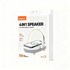 RECCI RLS-L16 Chargeur sans fil 4-en-1 avec commande tactile, lumière ambiante, haut-parleur Bluetooth et support pour téléphone - Product Image 2