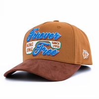 Gorra de béisbol retro de dos tonos con logotipo bordado personalizado, perfil de corona alta estructurada, 5 paneles y visera de gamuza.