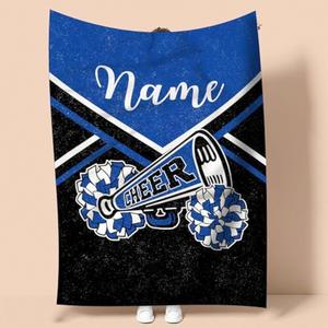 Manta de Franela Personalizada para Niña, Manta de Animadoras con Nombre y Logotipo Personalizados para Regalos de Entrenador de Equipo de Animadoras - Product Image 5