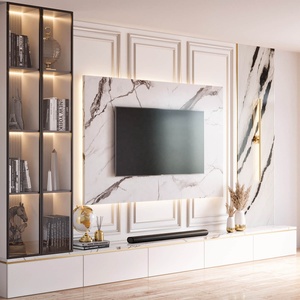 Meuble TV design brillant PA Fashion, meuble TV moderne <span class=keywords><strong>pour</strong></span> salon avec foyer - Product Image 4