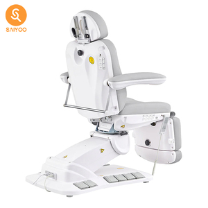 Silla Ajustable Gris Claro Premium con Control de Pie para Salón de Belleza - Product Image 5