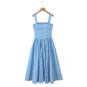 Vestido Midi sin Mangas para Mujer, con Escote en V y Tirantes Ajustables, Silueta Recta, para Fiestas de Verano en la Playa - Product Image 3