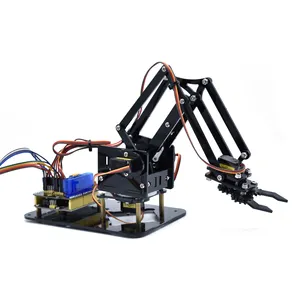 Arduino DIY प्रोग्रामिंग लर्निंग एजुकेशनल 4 एक्सिस रोबोट आर्म के लिए 4DOF STEM टॉय रोबोट मैकेनिकल आर्म क्लॉ किट