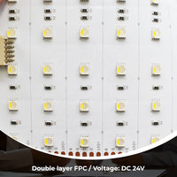 Feuille LED Flexible Ultra-Fine DC24V 288 LEDS 490x245mm SMD5050 RGBW 4-en-1 Découpable pour Rétroéclairage Marbre et Aménagement Paysager