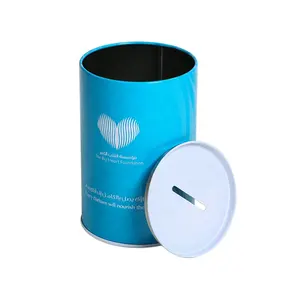 बच्चों के लिए अनुकूलित सिलेंडर ऑफिस मेटल प्रिंटेड पेन होल्डर टिन कैन मिनी टिन कॉइन बैंक मेटल पिग्गी बैंक - Product Image 1